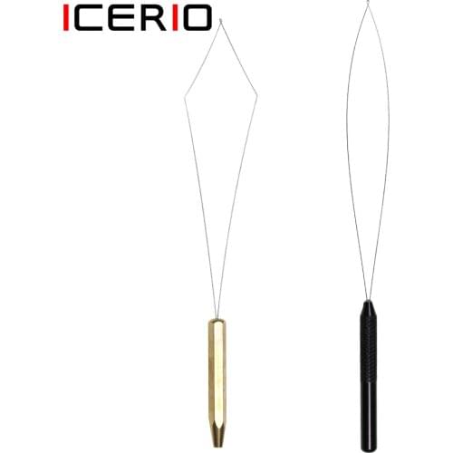 ICERIO Fly Tying Tools Hexagonal Brass Handle Bobbin Threader
