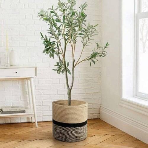 Organizer Basket Planter Basket Cotton Rope Woven Flower Pot Cotton Sundries Storage Box Home Decor Cotton Rope Basket