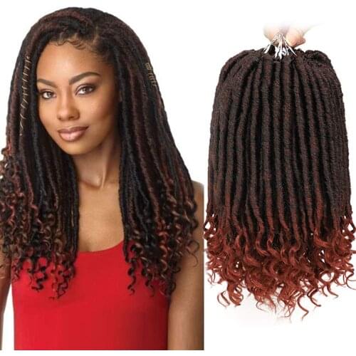 Kong&Li Goddess Faux Locs Crochet Braids Hair 16 Inhc 20 inch 24 strands/pcs Crochet hair Synthetic Braiding Hair Extension
