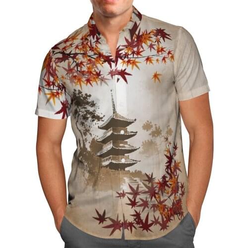 Chinese Style 3D Printed Summer Fashion Shirt Hawaiian Beach Short Sleeved Shirt Mens Oversized 5XL Streetwear Hemden Herren
