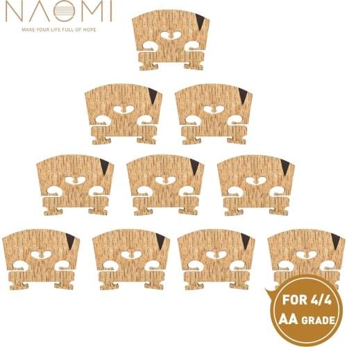 NAOMI 10pcs/1set Master AA Grade Snow Flake Texture Maple 4/4 Violin Bridge With E Ebony Inlay Replacement For Violin Fiddle