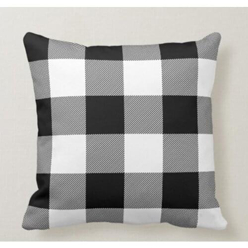 New sale 2PCS Retro Plaid Decorative Linen Throw Pillow Cover Cushion Case Checked Pillowcase