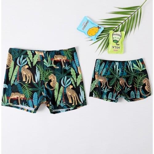 New Men Boy Swimwear Mens Swim Shorts Swimsuit Bathing Suit Family Match Trunks Briefs Multi Prints BeachWear for Man Boy