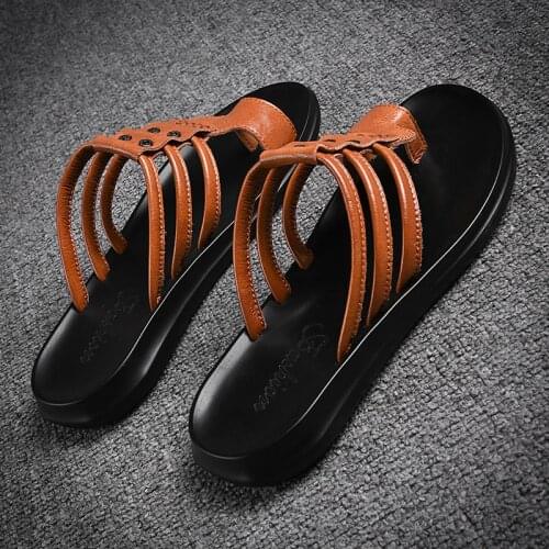 Plage Sandales Men Outdoor Sandals Mens Comfort Dress Sandal Shoes Leather Sandles Summer Sandalias De Cuero Para Hombre Shoe