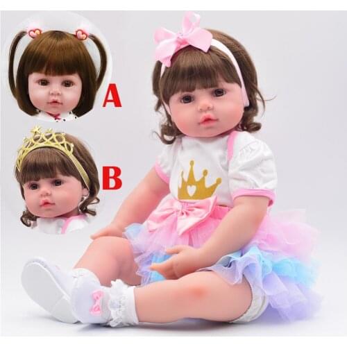60cm Realistic Reborn Baby Doll Soft Silicone girl princess Doll Toys bebes reborn lol Doll For Kids Birthday Christmas Gifts