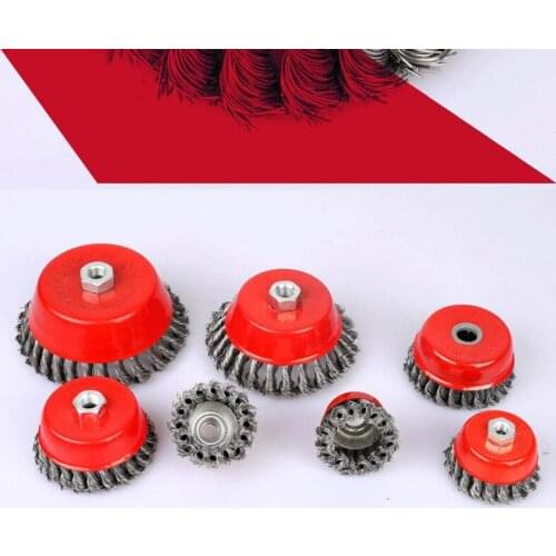3" 4" 5" 6" Rotary Knot Flat Cup Wire Wheel Brush For Angle Grinder Rust Removal New