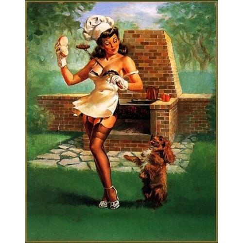 Old Antique Style Pin Up Girl Sexy Metal Tin Sign Wall Plaque Wall Art Hanging Decoration