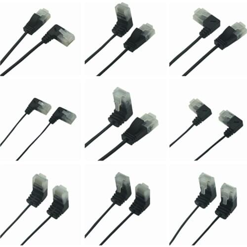 Superfine Ultra Slim Cat6 Ethernet Cable RJ45 Right Left Up Down 90 Degree Angle UTP Network Patch Cord Cat6a Lan Short Cable