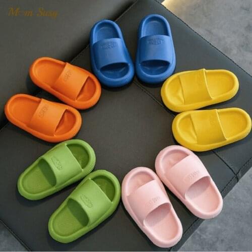 Baby Boy Girl Slipper Bathroom Soft Child Anti Slip Shoes Thick Bottomed Family Matching Mom Daughter Son Indoor Shoes Summer