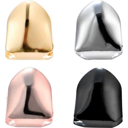 Comfort Custom Gold Sliver Small Single Tooth Cap Grill Hip Hop Teeth Grill Dental Mouth Cosplay Party Tooth Rapper Body Jewelry