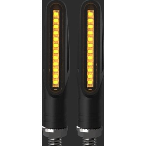 Pair 12V Universal Motorcycle 12LED Flowing Turn Signal Light Indicators Red Blue Blinker Lighting Flashers Motorcycle Accessory