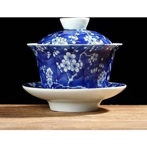 PINNY Blue And White Ceramic Gaiwan Vintage Kung Fu Tea Sets Chinese Tea Service Porcelain Tea Cup Teapots Cup And Saucer