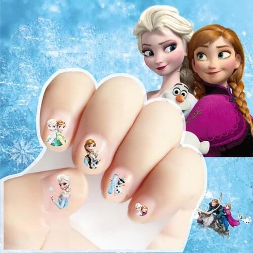 10sheet/lot Anna Elsa Sofia Princess kids nail sticker nail art decals makeup pretend play beauty fashion gift toys