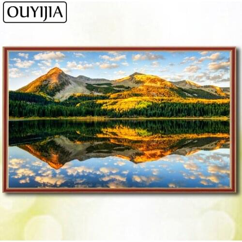 5D DIY Diamond Painting Full Square OUYIJIA Scenery Mountain River Embroidery For Sale Nature Diamond Mosaic Rhinestone Picture