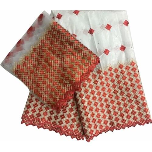 African Bazin Riche Tissues 2021 Jacquard Brocade Fabric With Stones Embroidery Lace Materials Nigeria Gele Headtie 5+2yards/lot