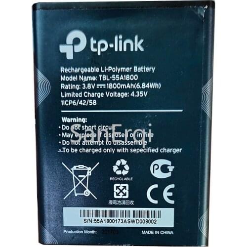 1800mAh/6.84Wh TBL-55A1800 battery For TP-LINK M7310 wifi mifi Battery