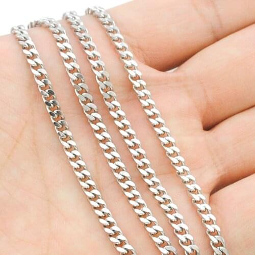 ATGO Free shipping, (40-70cm) to choose, 3mm wide,Chain Necklace, 316L Stainless Steel Necklace Men, wholesale accessories BN001