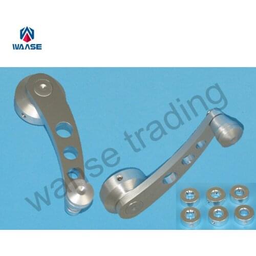Car Accessories Universal Manual Door Handle Crank Window Winders Truck Pickup Shaft Adapter Winders Set Kit Silver