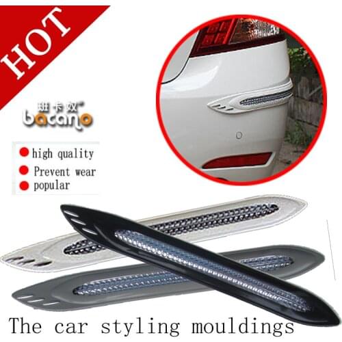 BACANO 4pcs/set Car Anti-collision Strip Bumper Protector Car Crash Bar Anti-rub Bar Retail Bumper Crash Styling Mouldings