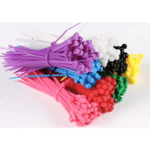 To make life more neat and orderly 800PCS/Lot (8 bags) 3*100mm Colorful Wiring Accessories Self-Locking Nylon Cable Ties