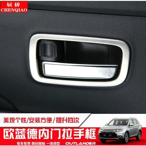 For Mitsubishi Outlander 2013-2019 Chrome Interior Inside Door Handle Holder Cover Trim Frame Car Styling Sticker Accessories