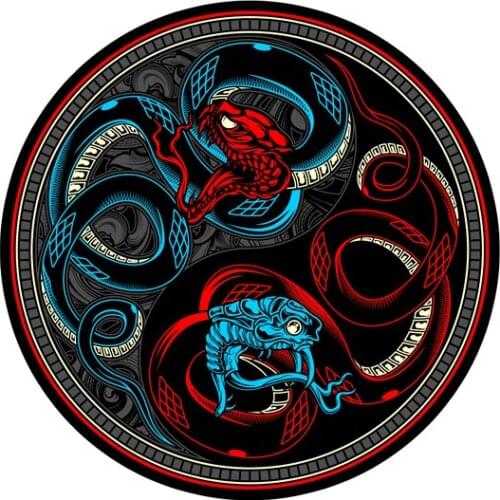Double snake yin and yang gossip evil Chinese style sticker decal # 04009