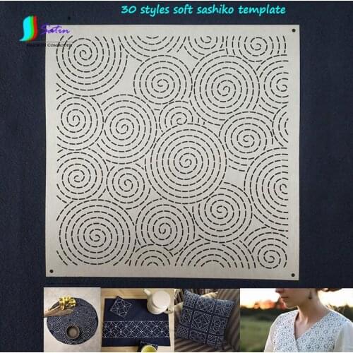 Creative Matte White Handmade Embroidery Tool Stripe Spiral Grid Style Soft Thin Sashiko Template A0508L