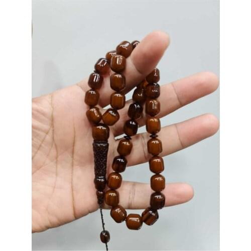 Islamic Tasbih Muslim Rosary Beads 33 Prayer Rosary For Men Bracelet For Men Accessory amber oltu amber stone Handmade Turkey