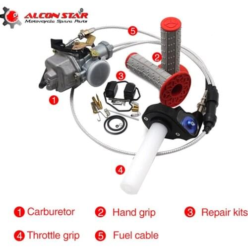 Alconstar-30mm Carburetor PZ30B with Accelerating Pump,Handle Grips,Repair Kit,Motorcycle Dirt Bike ATV CG175 CG200 CG250 CQR