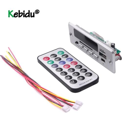 KEBIDU Bluetooth5.0 MP3 Decoding Board Module Wireless Car USB MP3 Player TF Card Slot / USB / FM / Remote Decoding Board Module