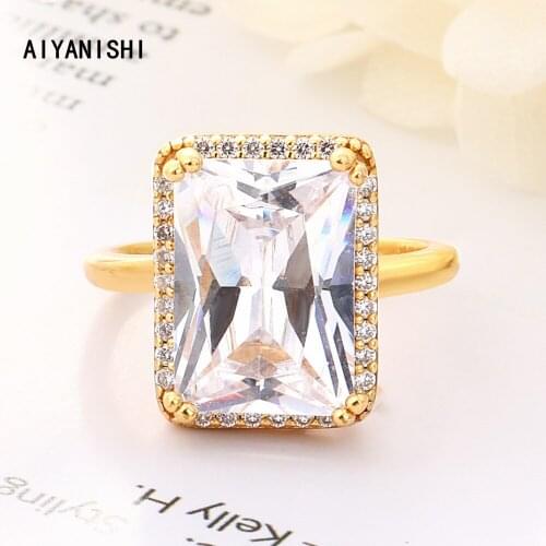 AIYANISHI 925 Sterling Silver Rings Fine Jewelry Trendy Engagement Bague Ring Jewellery for Women Wedding promise Party gifts