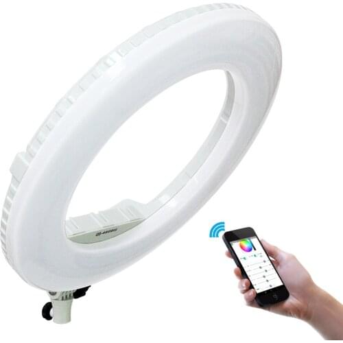Yidoblo QS-480DII Bluetooth Control Photography Ring lamp 18" 480PCS LED Ring Light Warm & Cold Color Adjustable Ring Lamp Kit
