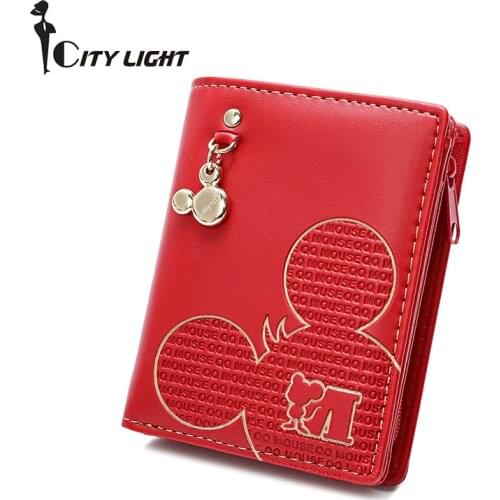 New Cartoon Leather Women Purse Pocket Ladies Clutch Wallet Women Short Card Holder Cute Girls Wallet Cartera Mujer Coin Bag