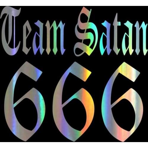 Creative TEAM SATAN 666 Stickers and Decals Windshield Bumper Motorcycle Helmet Decal KK Vinyl Cover Scratches Waterproof PVC