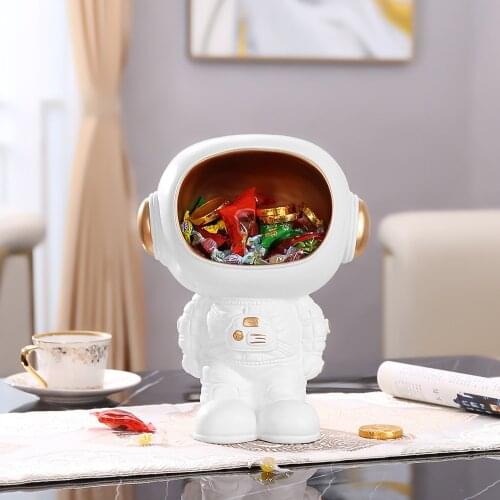Resin Creative Astronaut Storage Ornaments Desktop Organize Crafts Decoration Cartoon Moder Home Living Room Astronaut Kids Gift