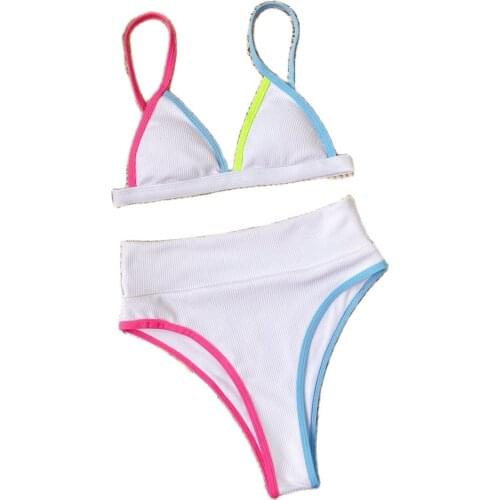 Swimwear 2021 New Womens Fashion Sexy Cotton Thread Vacation Personality Beach Bikini Set Woman 2 Pieces