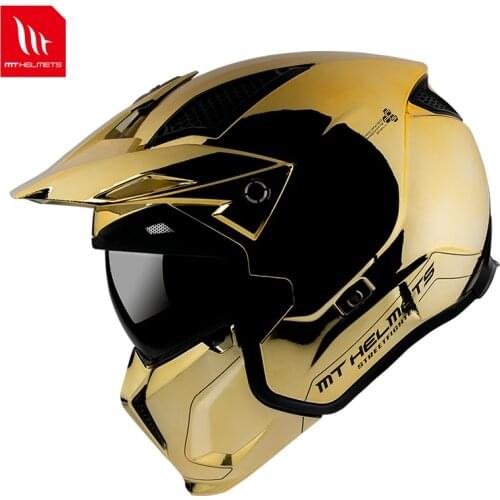 Original MT Motorcycle Helmet Men Women Streetfighter Motocross Helmet Full Face Off-Road Helmet Motorcycle Accessories Gold