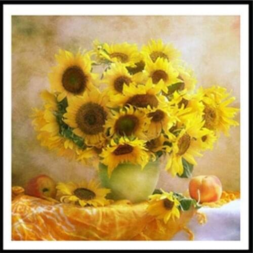 Flower DIY Embroidery 11CT Cross Stitch Kits Needlework Craft Set Printed Canvas Cotton Thread Home Decoration Hot Sell Room