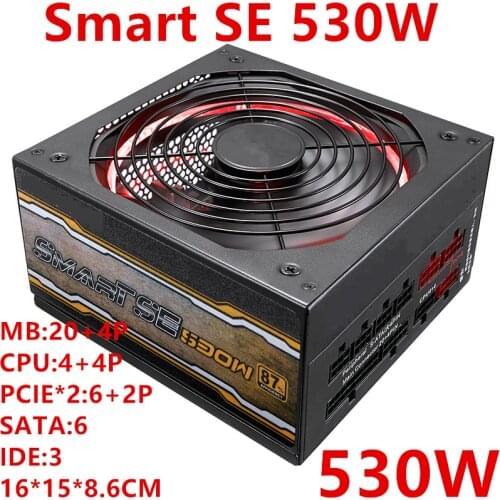 New PSU For Thermaltake(Tt) Brand Dazzle Template Red/Green Riing Fan Game Power Supply 530W Power Supply Smart SE 530W