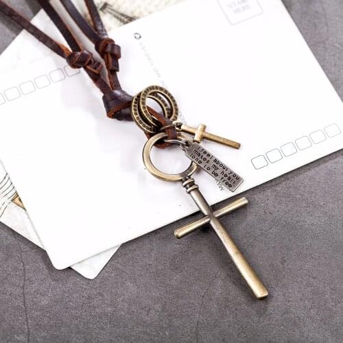 Necklaces & pendants Men Jewelry kolye New Cross Pendant Christmas Gifts Statement Necklace Vintage collier maxi Neck Chokers