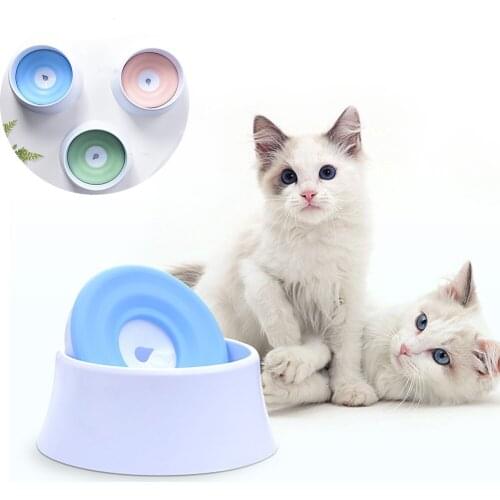 Portable Cat Bowls Floating Not Wetting Mouth Dog Bowl Plastic Puppy Feeding Water Fountain Drinking Water Feeder Plate