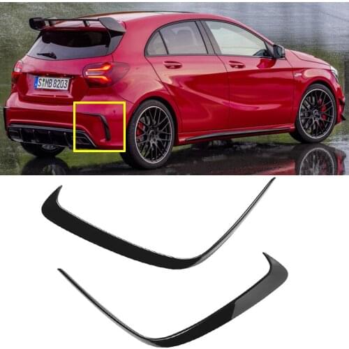 Car Rear Bumper Vents Splitter Lip Canards Spoiler Trim For Mercedes Benz W176 A180 A200 A250 A45 AMG Hatchback 2014-2018