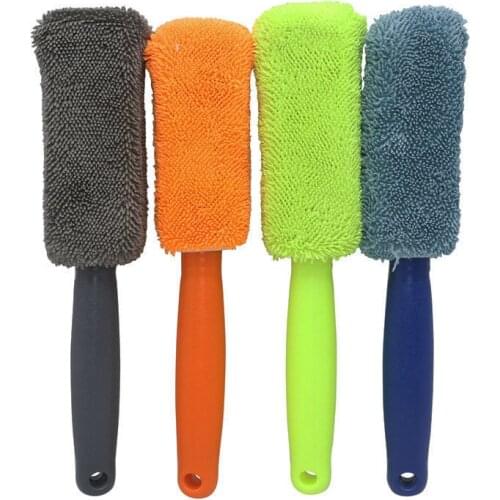 Car Wash Microfiber Wheel Tire Rim Brush Car Wheel Wash Cleaning Car With Plastic Handle Brush Auto Portable Brush