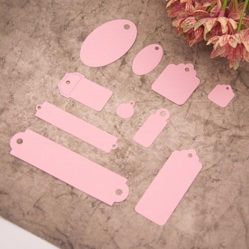 10Pcs/Set Label Cut Dies Mold Punch Stencils Dies For Card Making Tag Craft Metal Cutting Dies Scrapbooking Decoration