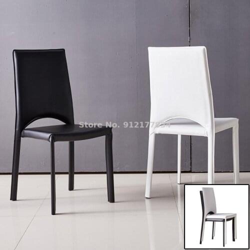 Nordic minimalist modern backrest chair home dining chair stackable office chair black and white stool restaurant hotel chair