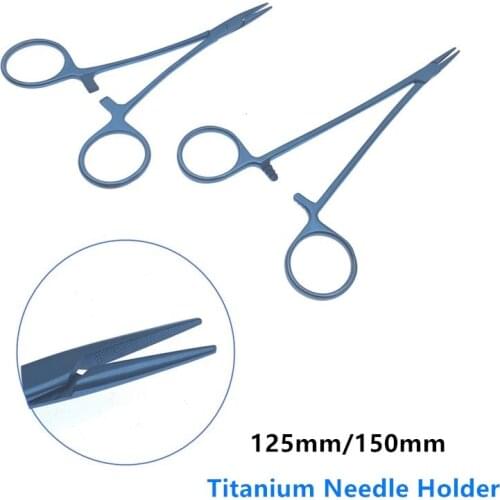 Titanium needle holder Ring Handle With ratchet Lock double eyelid ophthalmic surgical forceps