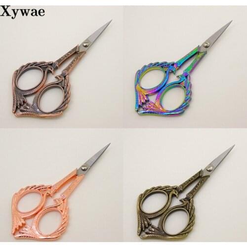 Stainless Steel Vintage Scissors Sewing Embroidery Scissor Fabric Cutter with Tassel Thimble Needlework Grooming Fishing Shears