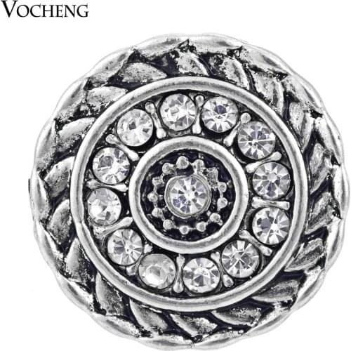 Vocheng Ginger Snap 18mm Interchangeable Jewelry Inlaid White Crystal Button Vn-973