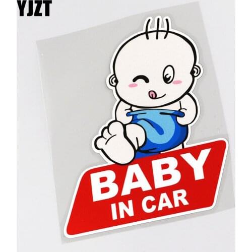 YJZT 13.5CMX16.5CM Baby IN Car Sticker Pvc Creative Decal 13A-0013