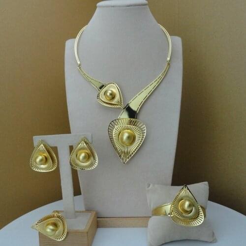 Yuminglai New Arrival 24K Superior Elegant Design Jewelry Set For Women FHK9023
